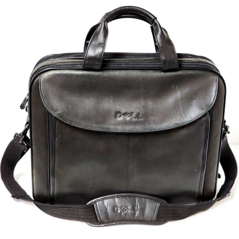 Dell Leather Laptop Messenger Bag